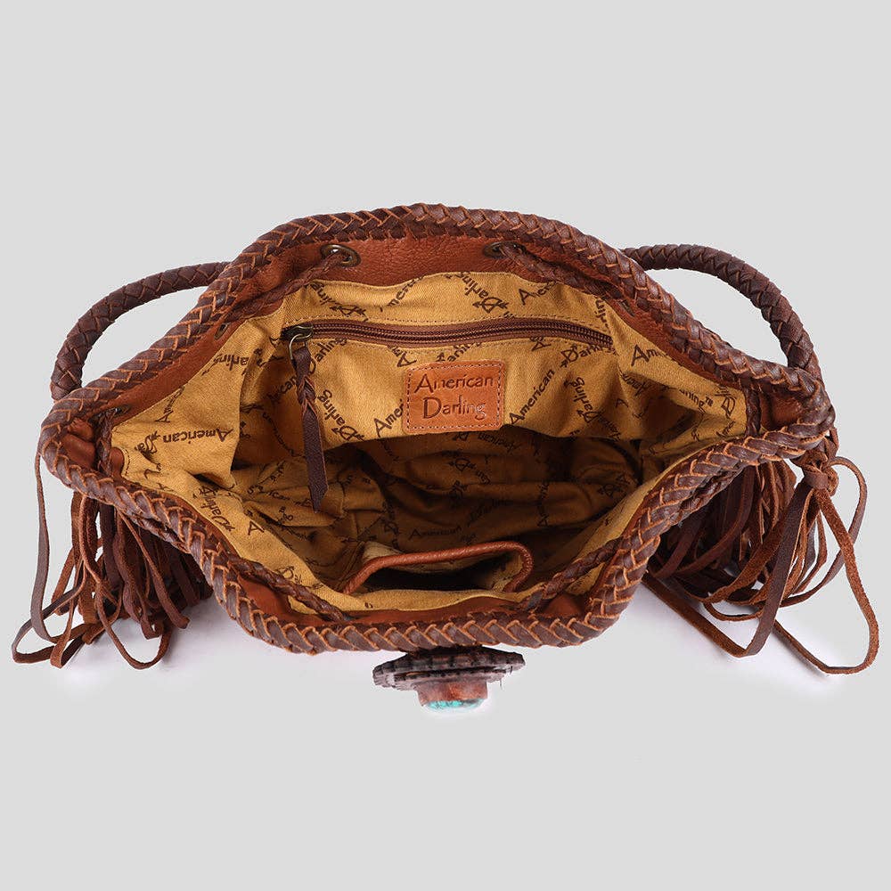 Western Leather Bucket Bag