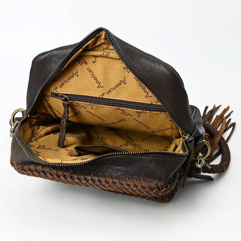Hair-On Cowhide Fringe Crossbody Bag - Dual Pocket Mini Western Leather Purse