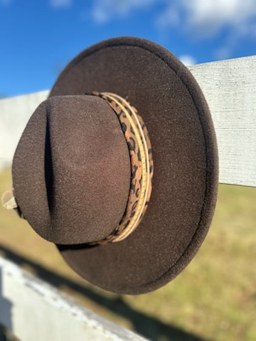 Leopard Dream Wide Flat Brim Hat