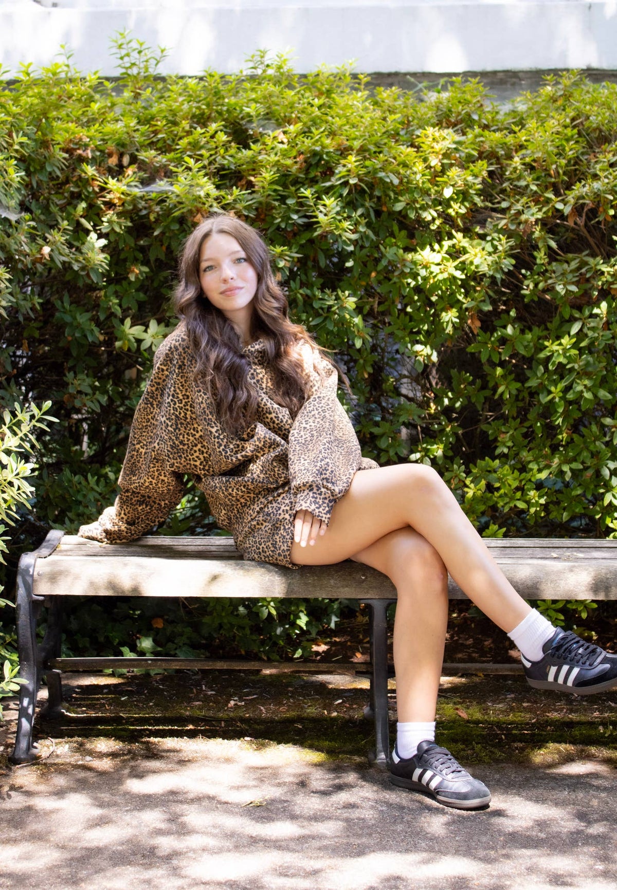 Leopard Zip Sweatshirt With Embroidery Pink Stars : XL