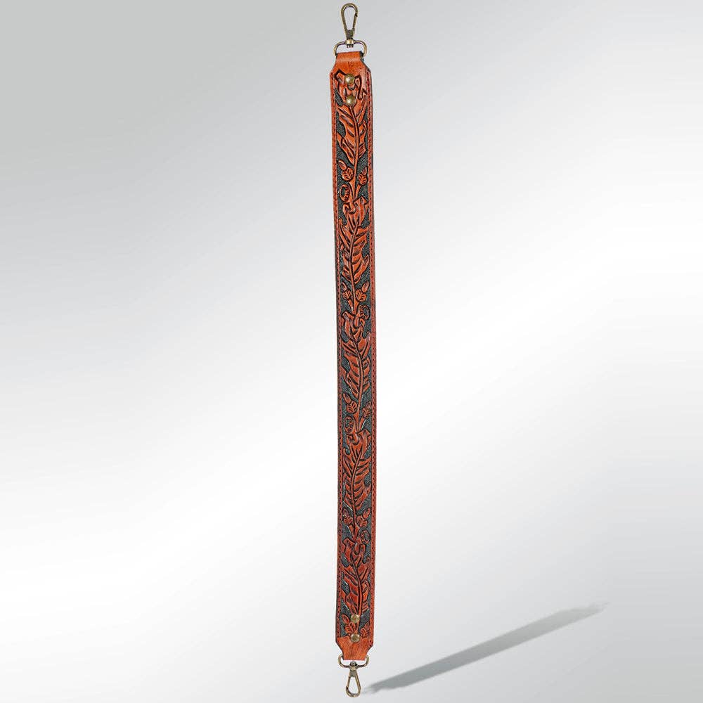 Hand-Tooled Leather Bag Strap