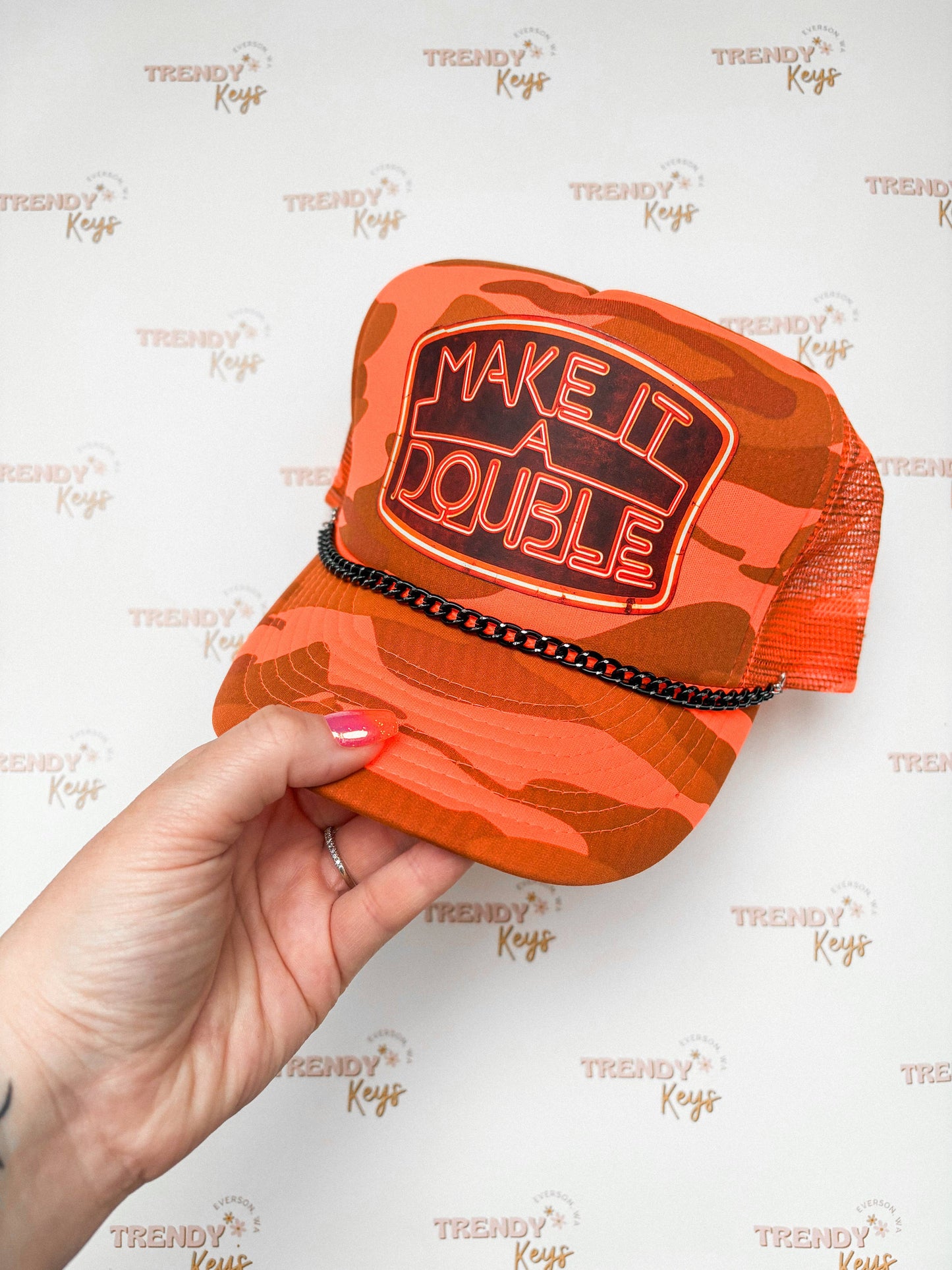 Make It A Double Trucker Hat: No Chain
