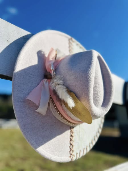 Cowgirl Elegance Wide Flat Brim Hat
