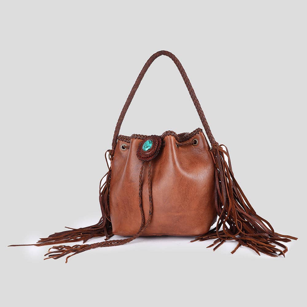 Western Leather Bucket Bag