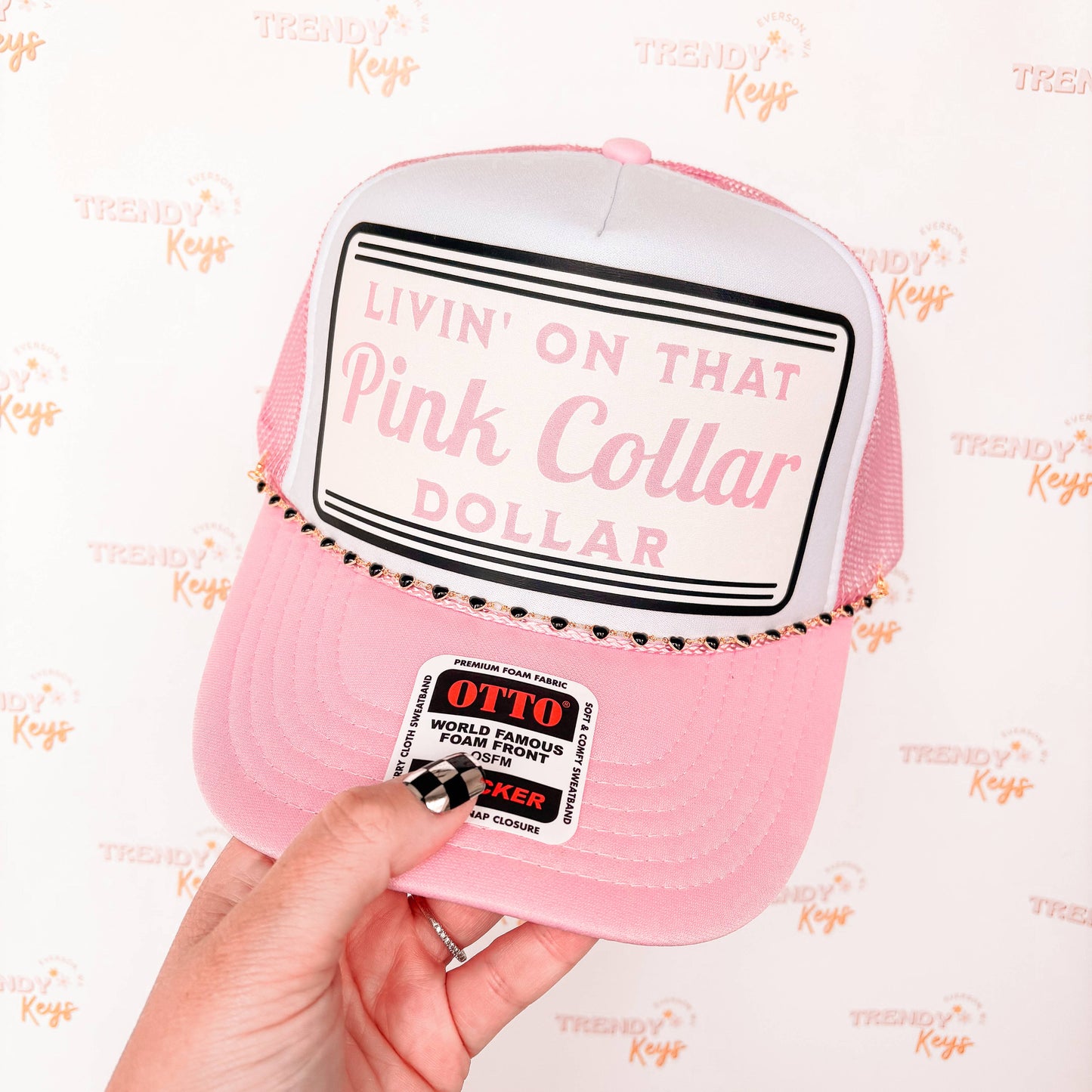 Livin' On That Pink Collar, Dollar Trucker Hat : No Chain