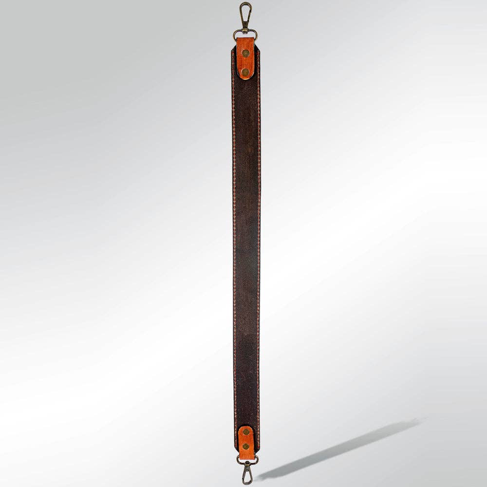 Hand-Tooled Leather Bag Strap