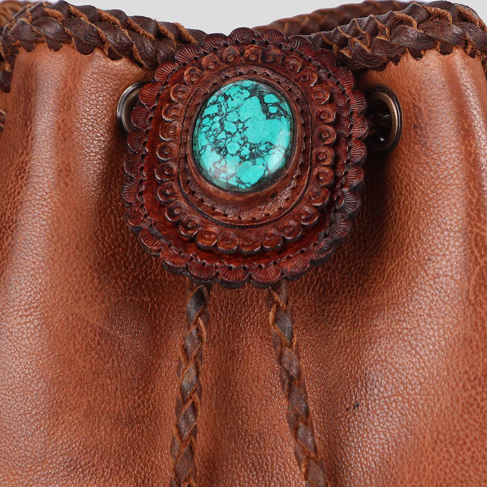 Western Leather Bucket Bag