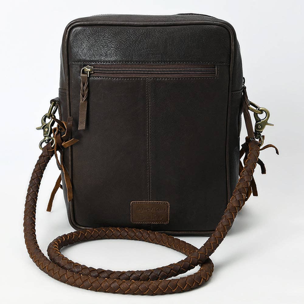 Hair-On Cowhide Fringe Crossbody Bag - Dual Pocket Mini Western Leather Purse