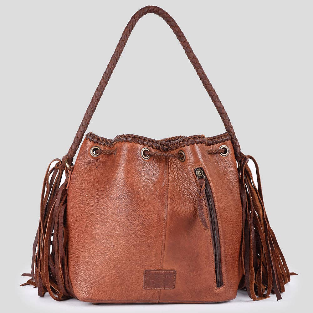 Western Leather Bucket Bag
