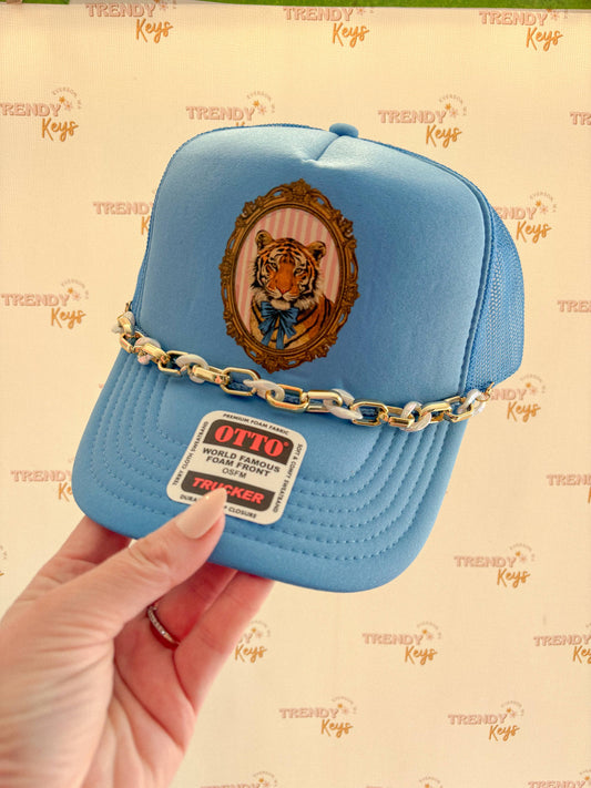 Trendy Tiger Trucker Hat: No Chain