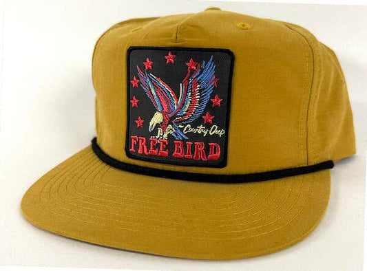 Free Bird Vintage 1970's rope Hat: Mustard